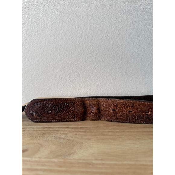 Silver Creek Classics Mens Brown Leather Tooled Belt Silver Buckle Size 42 - Picture 8 of 15